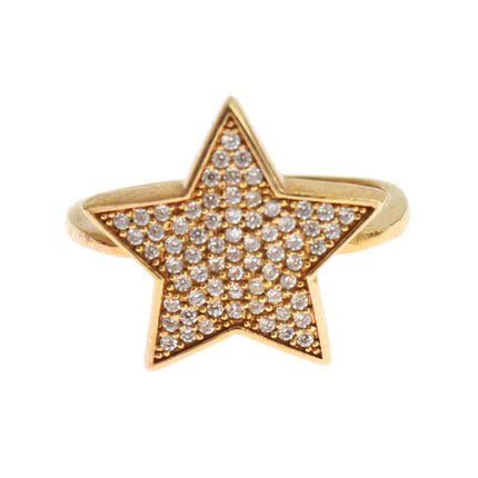 Elegant Gold-Plated Sterling Silver Ring with CZ Crystals