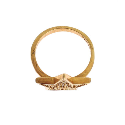 Elegant Gold-Plated Sterling Silver Ring with CZ Crystals