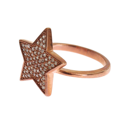 Dazzling Pink Gold Plated Sterling Silver CZ Ring