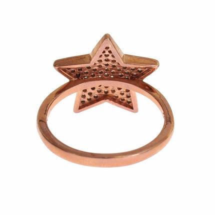 Dazzling Pink Gold Plated Sterling Silver CZ Ring