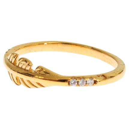 Elegant Gold Plated Sterling Silver CZ Ring