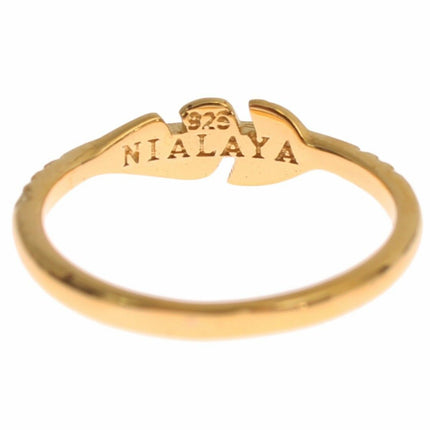 Elegant Gold Plated Sterling Silver CZ Ring