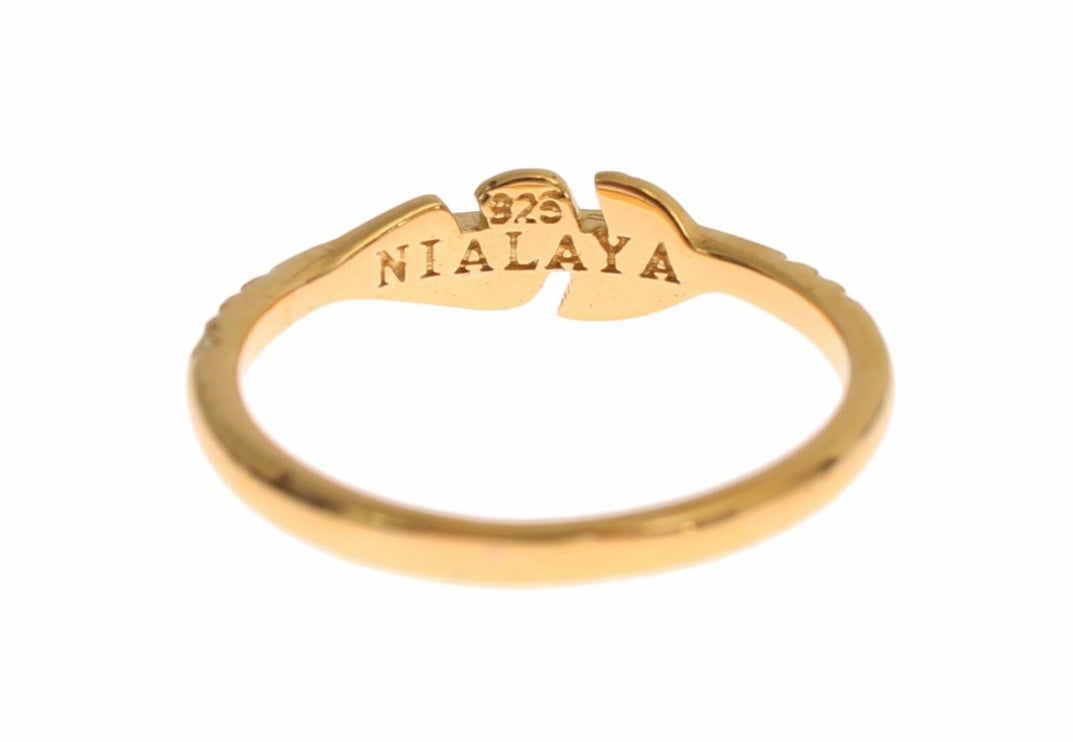 Elegant Gold Plated Sterling Silver CZ Ring