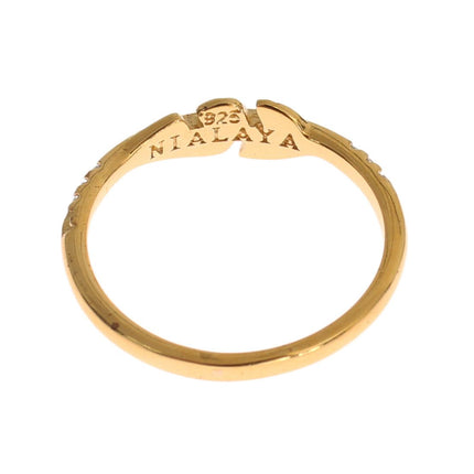 Elegant Gold Plated Sterling Silver CZ Ring