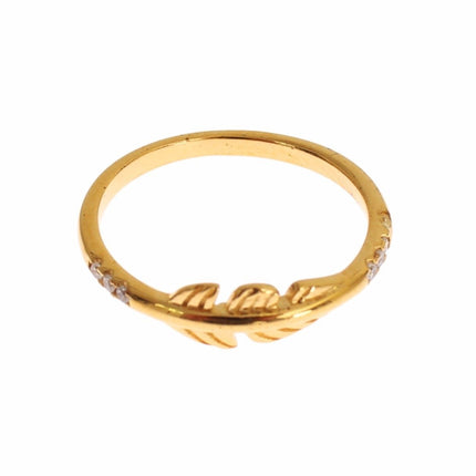 Elegant Gold Plated Sterling Silver CZ Ring