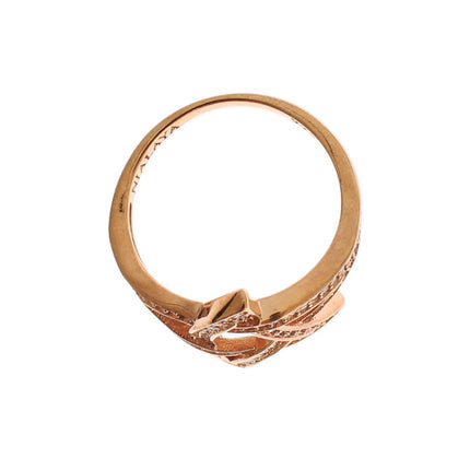 Pink Gold Plated Silver CZ Crystal Ring