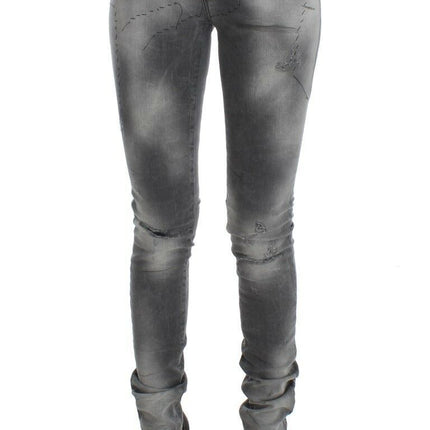 Jeans de créateurs chics slim gris chic