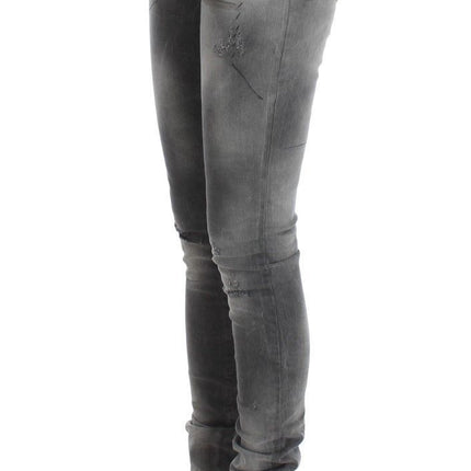 Jeans de créateurs chics slim gris chic