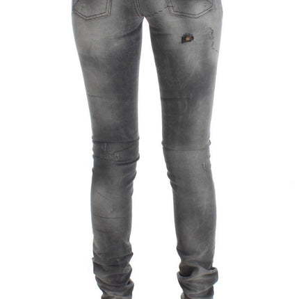 Jeans de créateurs chics slim gris chic