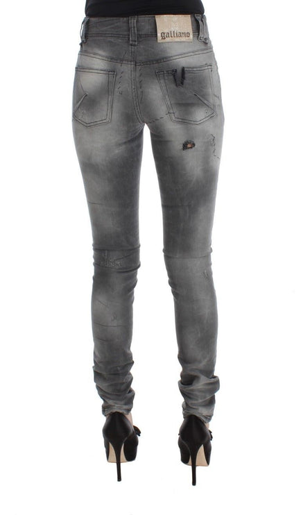 Jeans de créateurs chics slim gris chic