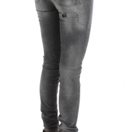 Jeans de créateurs chics slim gris chic