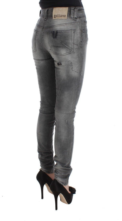 Jeans de créateurs chics slim gris chic