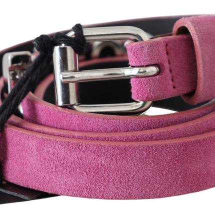 Ceinture de taille en cuir rose Fuschia