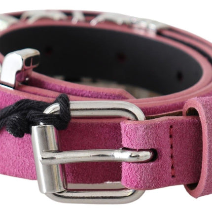 Ceinture de taille en cuir rose Fuschia