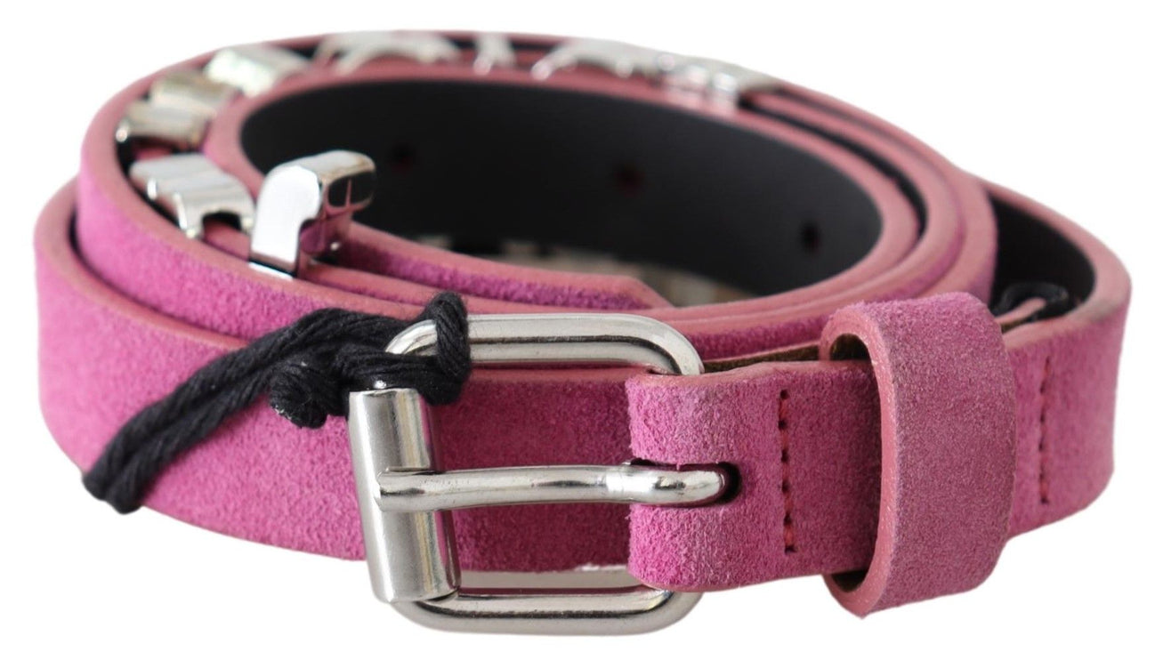 Ceinture de taille en cuir rose Fuschia