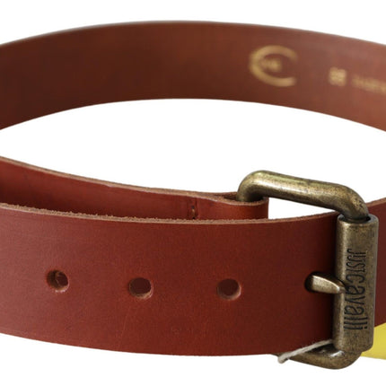 Chique bruin leren riem met logo