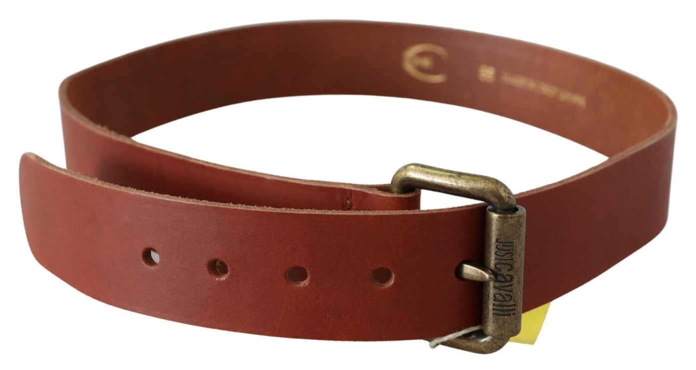 Ceinture de logo en cuir marron chic