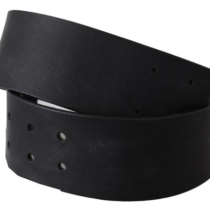 Ceinture en cuir noir solide élégant