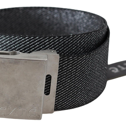 Ceinture de taille noire élégante avec boucle argentée