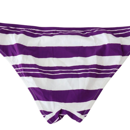 Chic Striped Bikini Bottom - Glamour au bord de la piscine sans effort