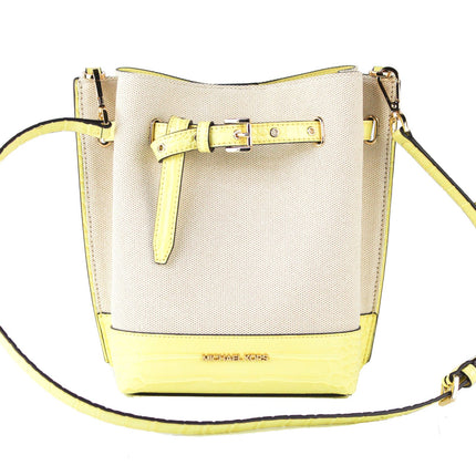 Emilia Small Tolevas Snakespin Imprimer en cuir sac en cuir Messenger Messager Crossbody Handsbag (Buttercup)