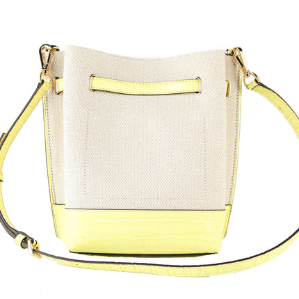 Emilia Small Tolevas Snakespin Imprimer en cuir sac en cuir Messenger Messager Crossbody Handsbag (Buttercup)