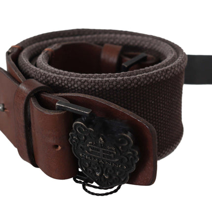 Ceinture en cuir brun foncé classique avec boucle de logo