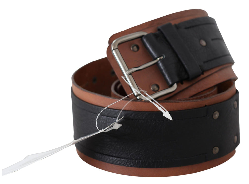 Ceinture de mode en cuir élégant en noir brun