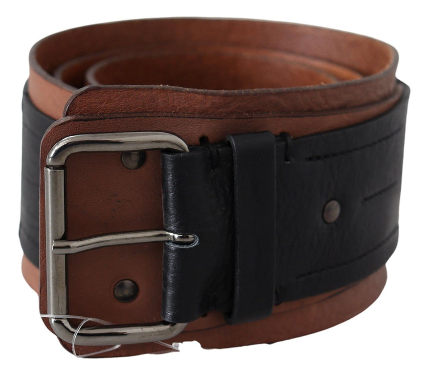 Ceinture de mode en cuir élégant en noir brun