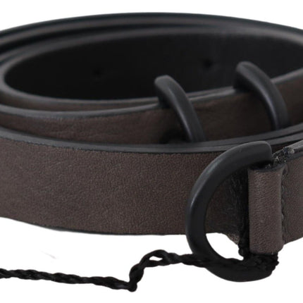 Elegante donkerbruine leren riem