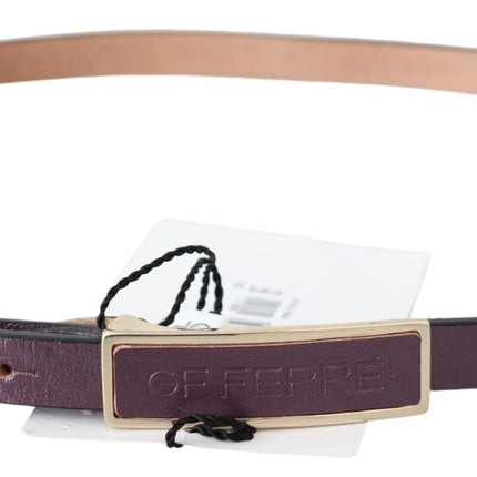 Ceinture en cuir marron élégante avec boucle dorée