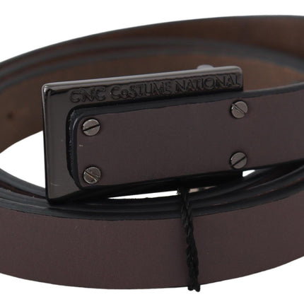 Ceinture en cuir brun foncé élégant