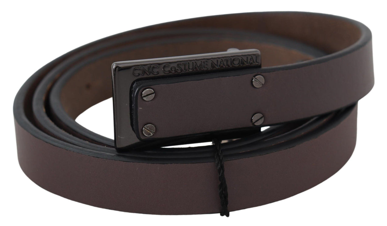 Ceinture en cuir brun foncé élégant