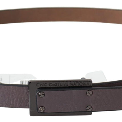 Ceinture en cuir brun foncé élégant