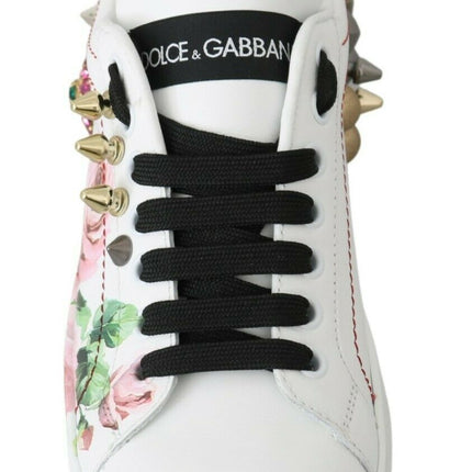 Sneaker in pelle floreale cristallina