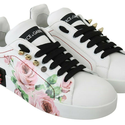 Sneaker in pelle floreale cristallina