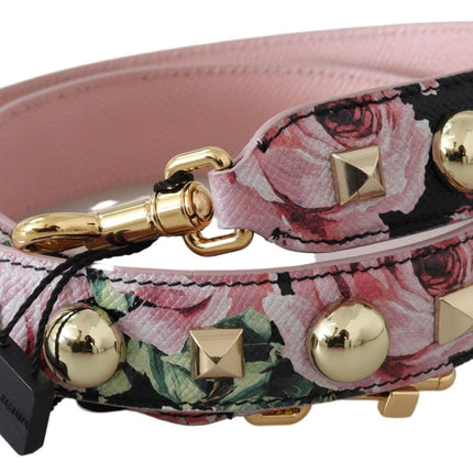 Sangle en cuir étalon en or floral en rose