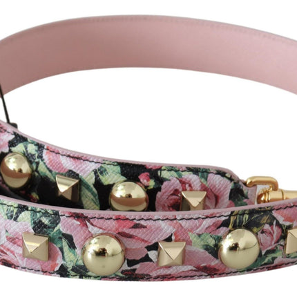 Sangle en cuir étalon en or floral en rose