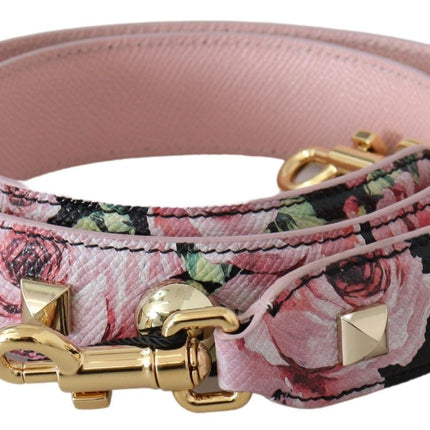 Sangle en cuir étalon en or floral en rose