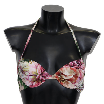 Top bikini elastico di eleganza floreale