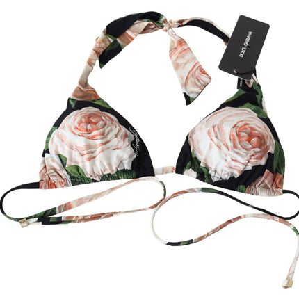 Elegante top bikini con stampa floreale