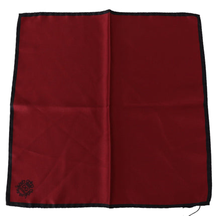 Elegant Red Silk Square Handkerchief