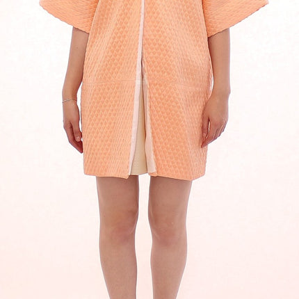 Chic Pink Silk-Blend Short Sleeve Coat