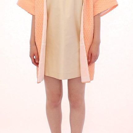 Chic Pink Silk-Blend Short Sleeve Coat