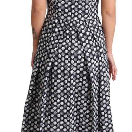 Elegant Sleeveless Geometric Midi A-Line Dress