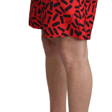 Short boxeur de nage de natation rouge chic