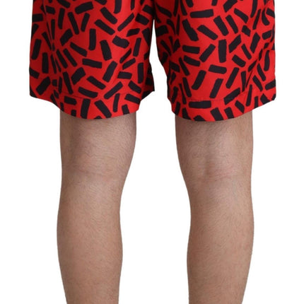 Short boxeur de nage de natation rouge chic