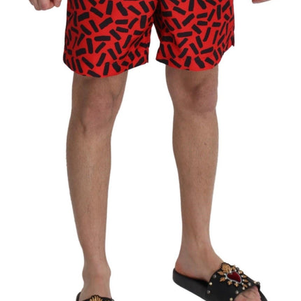 Short boxeur de nage de natation rouge chic