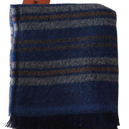 Chic Multicolor Wool Scarf Unisex Fringed Design