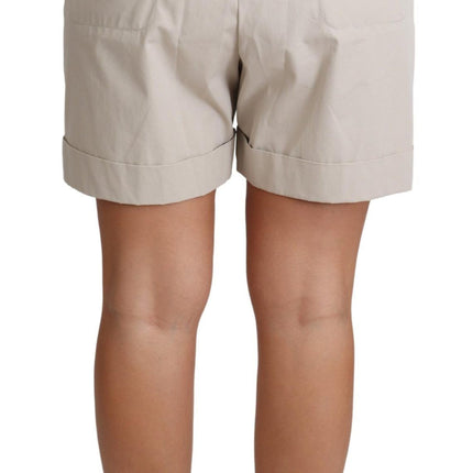 Pantalones cortos plisados ​​de cintura alta beige beige